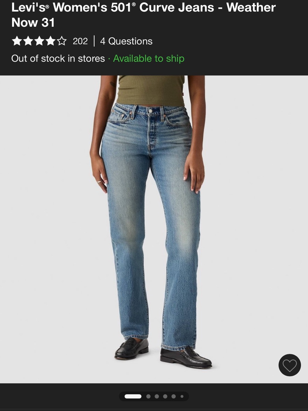 Levi's Women's Straight Leg Jeans in Light Blue Wash